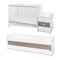 Letto MAXI PLUS NEW white+coffee Variante В /letto per adolescenti; letto per bambini con mobiletto multifunzionale / *in questa variante il letto può essere utilizzato contemporaneamente da due ragazzi/